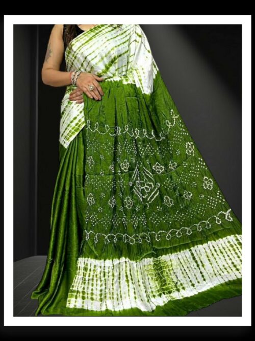 Mehndi Designer Shibori Bandhani Saree Pure ModalSilk