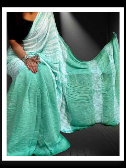 Sky Hand Dyed Shibori Saree Pure ModalSilk