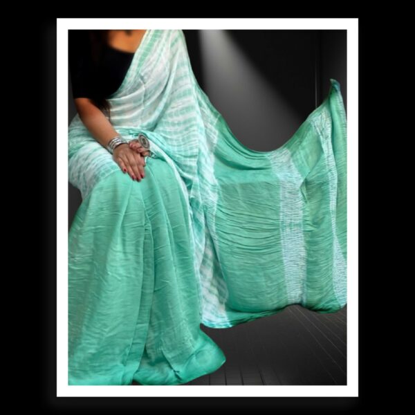 Sky Hand Dyed Shibori Saree Pure ModalSilk