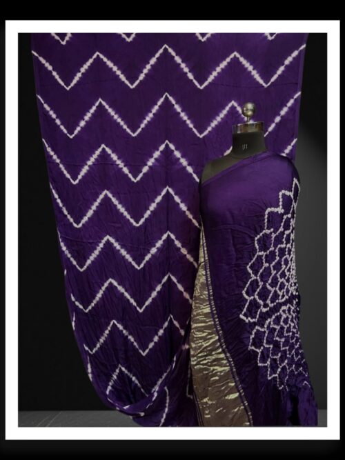 Purple Hand Dyed Bandhani Shibori Saree Pure ModalSilk