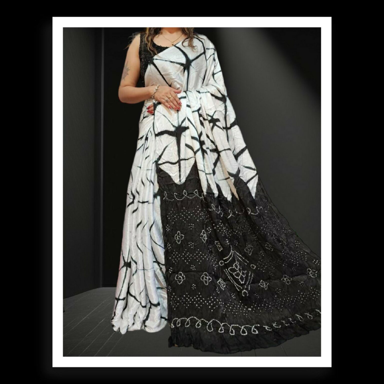 Amethyst Aura Shibori Handcrafted Saree
