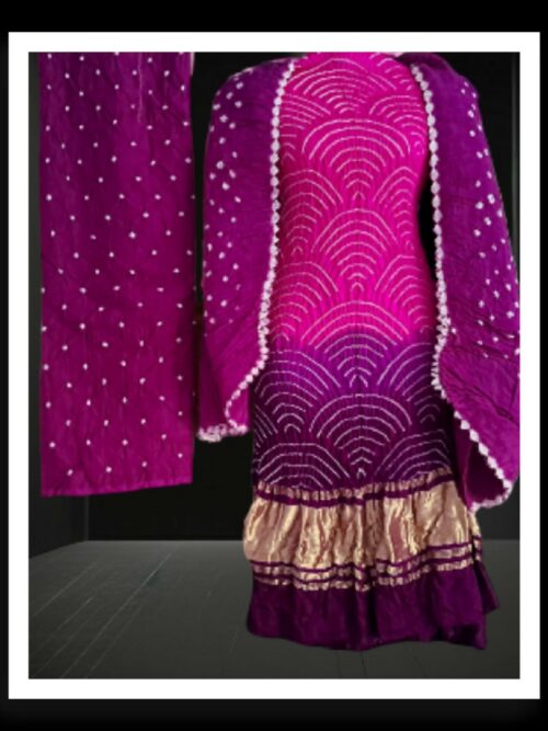 Magenta Brinjal WiFi Designer Dress Material Pure GajiSilk