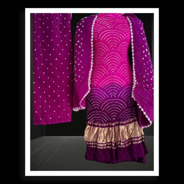 Magenta Brinjal WiFi Designer Dress Material Pure GajiSilk