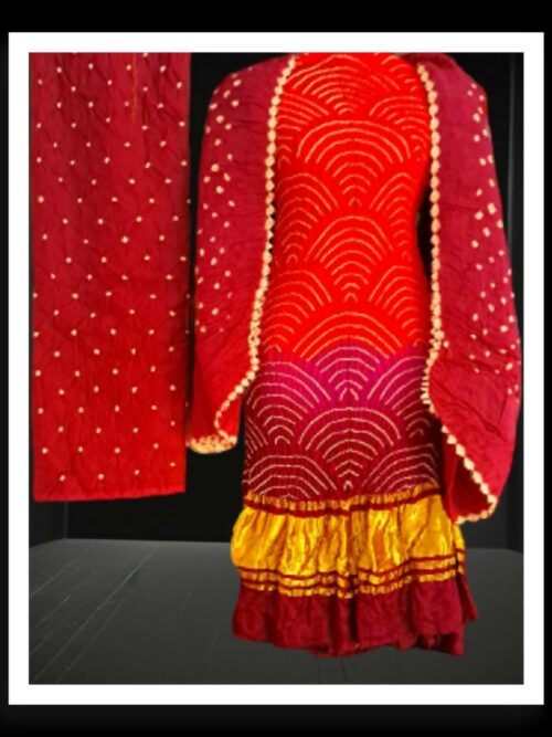 Tomato Red Maroon WiFi Designer Dress Material Pure GajiSilk