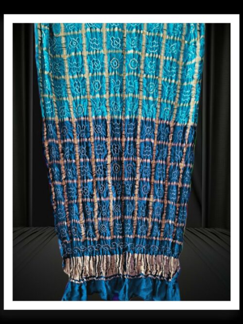 Aqua Blue Bandhani Gharchola Dupatta Pure GajiSilk