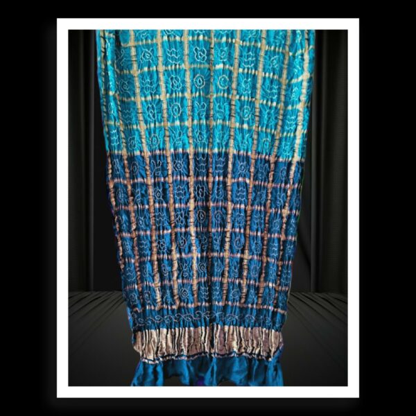 Aqua Blue Bandhani Gharchola Dupatta Pure GajiSilk