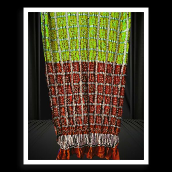 Lime Rust Bandhani Gharchola Dupatta Pure GajiSilk