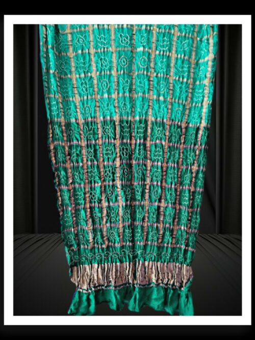 Aqua Turquoise Bandhani Gharchola Dupatta Pure GajiSilk