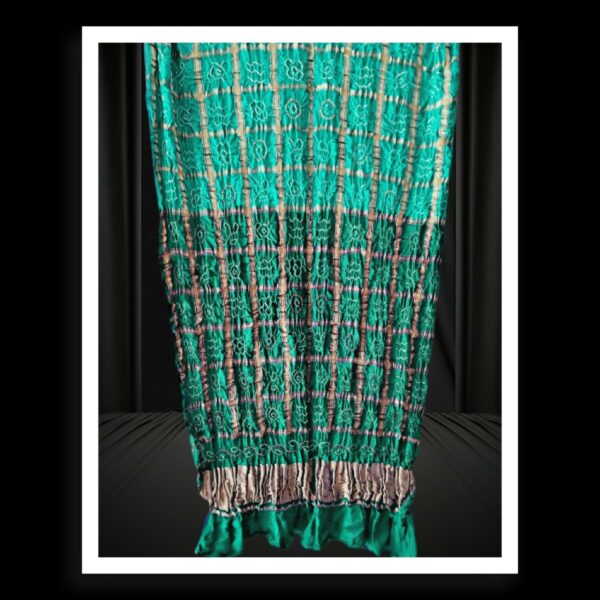 Aqua Turquoise Bandhani Gharchola Dupatta Pure GajiSilk