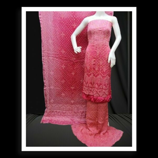 Light Pink Designer Lucknowi Dress Pure Modalsilk