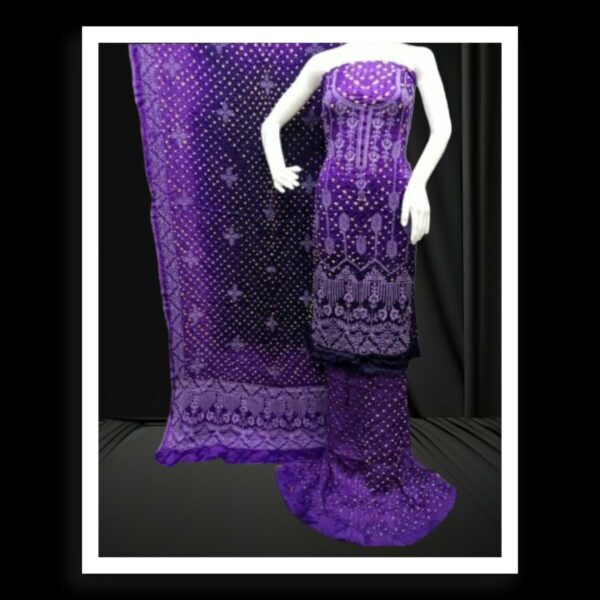 Dark Purple Designer Lucknowi Dress Pure Modalsilk