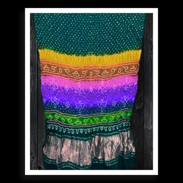 Rama Multi Color Bandhej Saree Rai Dana Pure GajiSilk