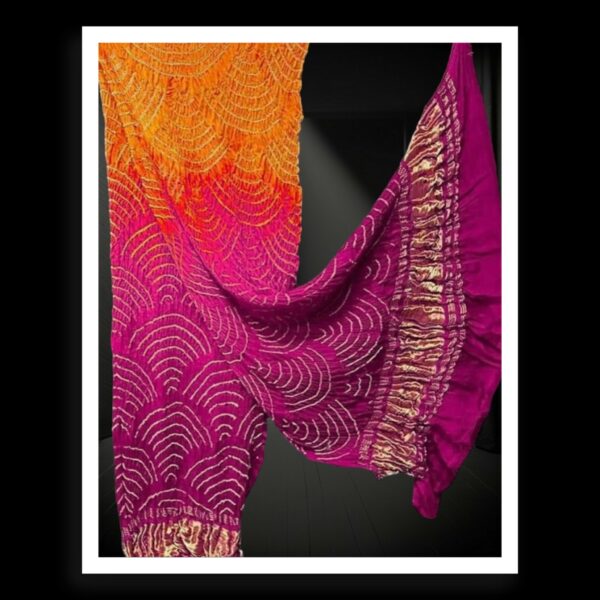 Mango Pink Bandhani Dupatta Wifi Designer Pure Gaji Silk Khatri