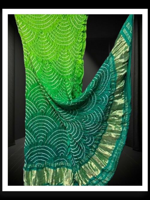 Rama Parrot Bandhani Dupatta Wifi Designer Pure Gaji Silk Khatri