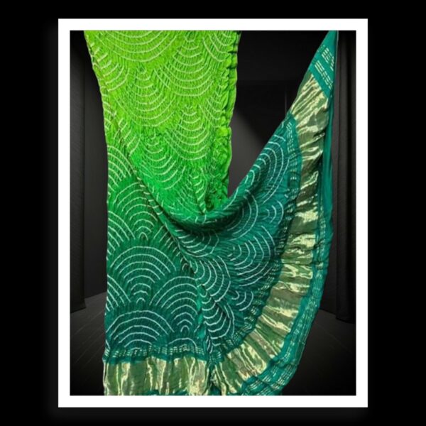 Rama Parrot Bandhani Dupatta Wifi Designer Pure Gaji Silk Khatri