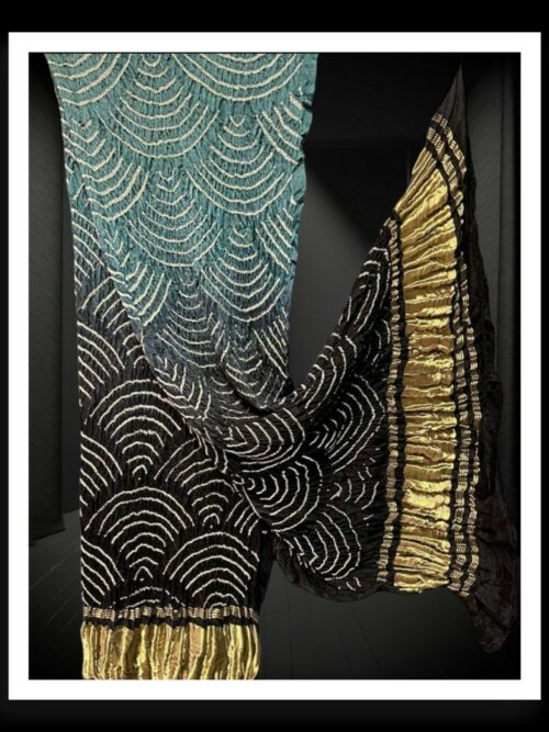 Silver-Black Bandhani Dupatta Wifi Designer Pure Gaji Silk Khatri
