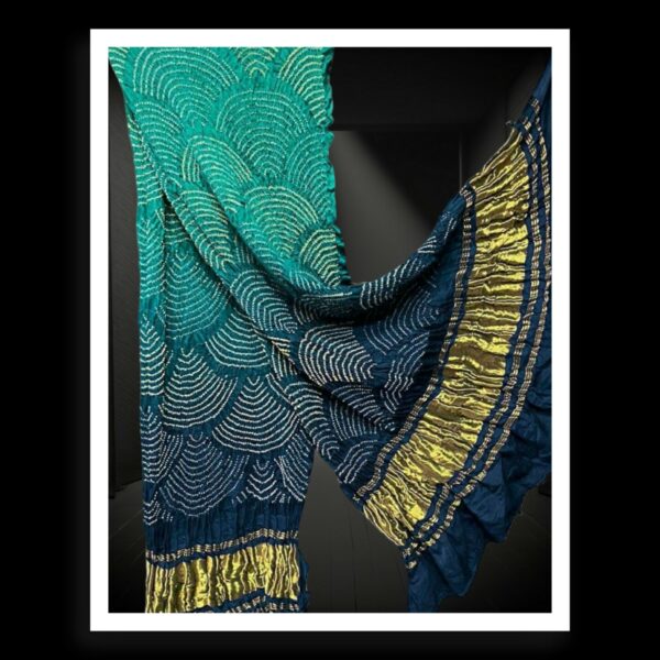 Aqua T Blue Bandhani Dupatta Wifi Designer Pure Gaji Silk Khatri