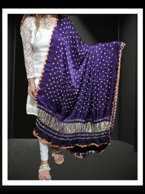 Purple Original Bandhani Dupatta Pure ModalSilk