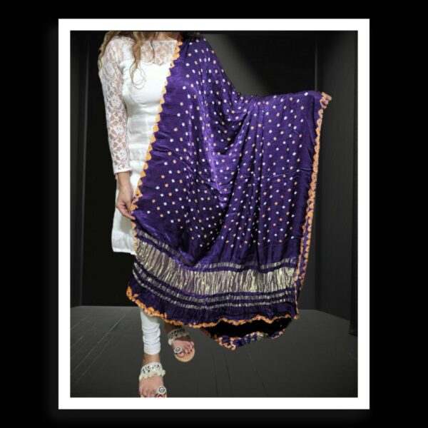 Purple Original Bandhani Dupatta Pure ModalSilk