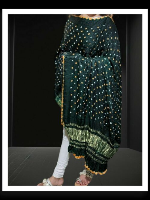 Green Original Bandhani Dupatta Pure ModalSilk