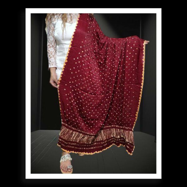 Maroon Original Bandhani Dupatta Pure ModalSilk