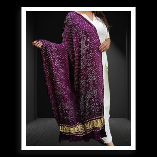 Chocolate Bandhani Dupatta Peacock Designer Pure GajiSilk