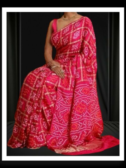 Rani Traditional Wedding Gharchola Saree Pure GajiSilk