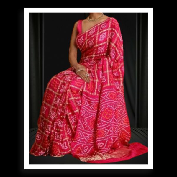 Rani Traditional Wedding Gharchola Saree Pure GajiSilk