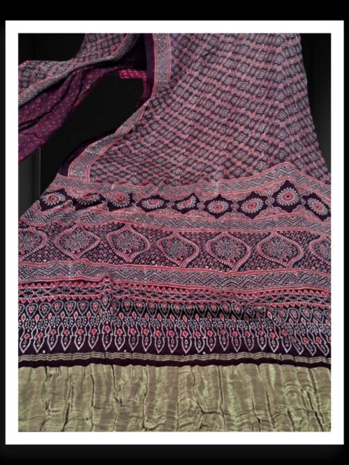 Hand Block Ajrak Saree Pure ModalSilk