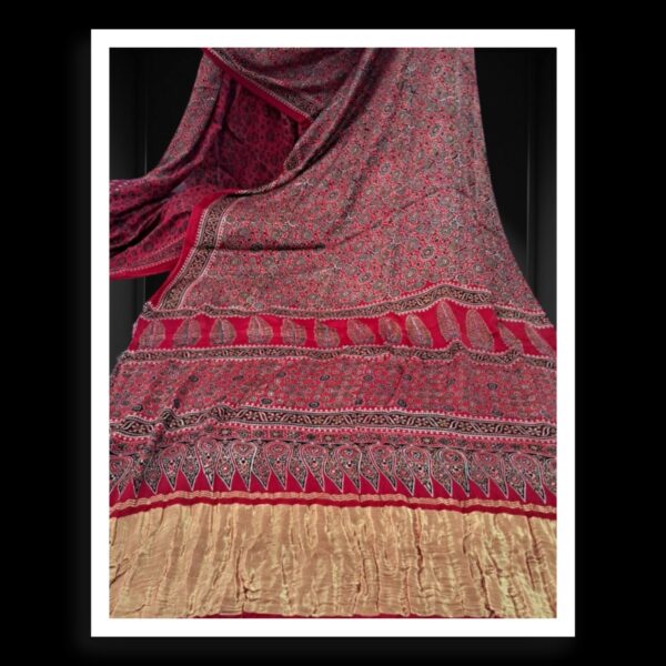 Hand Block Ajrak Saree Pure ModalSilk