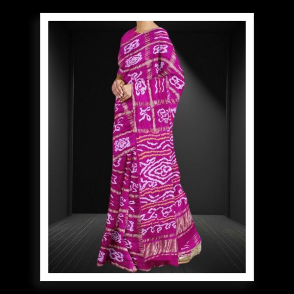 Bridal Pink Bandhej Gharchola Saree Pure GajiSilk