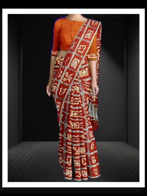 Orange Bandhej Gharchola Saree Pure GajiSilk