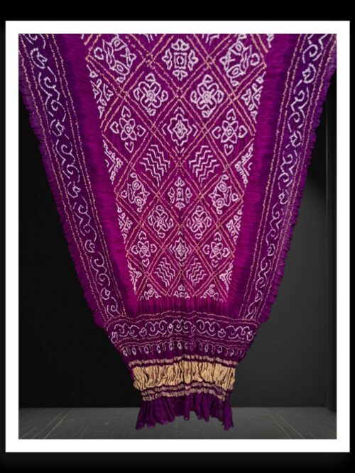 Magenta Bavan Barg Bandhej Dupatta Pure GajiSilk
