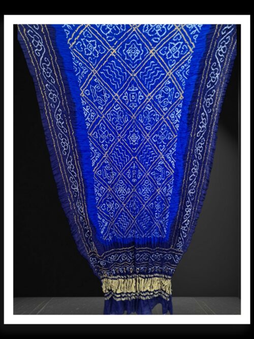 Blue Bavan Barg Bandhej Dupatta Pure GajiSilk