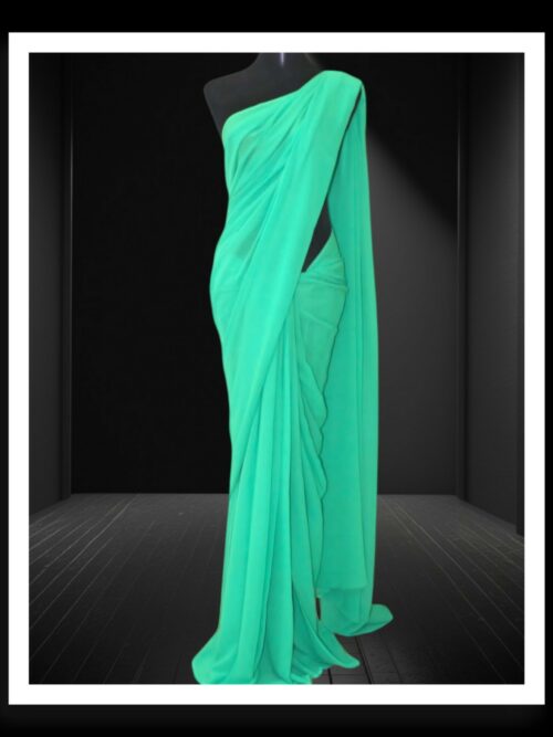 Rama Georgette Silk Plain Saree