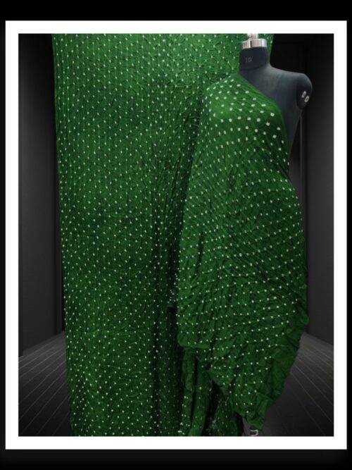 Parrot Pure ModalSilk Bandhani Saree