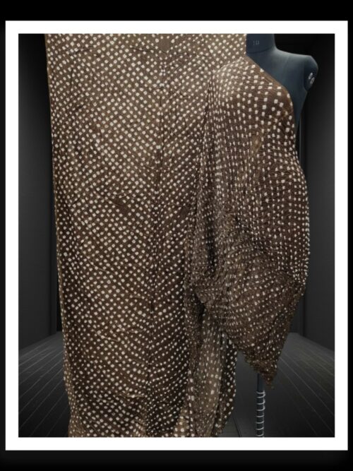 Brown Pure ModalSilk Bandhani Saree