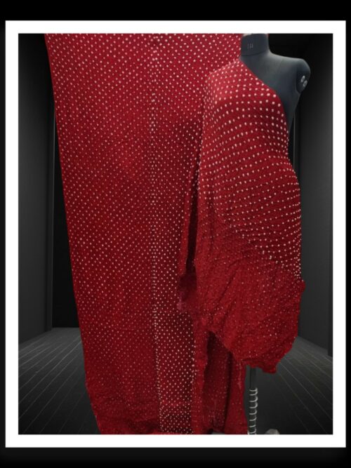 Red Pure ModalSilk Bandhani Saree
