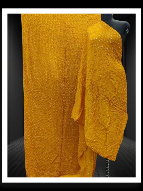 Yellow Pure ModalSilk Bandhani Saree