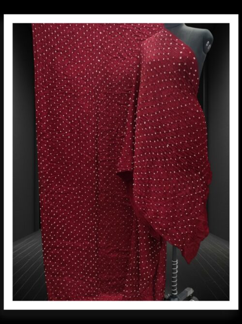 Maroon Pure ModalSilk Bandhani Saree