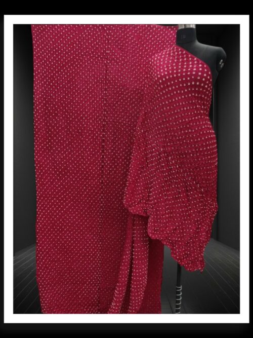 Pink Pure ModalSilk Bandhani Saree