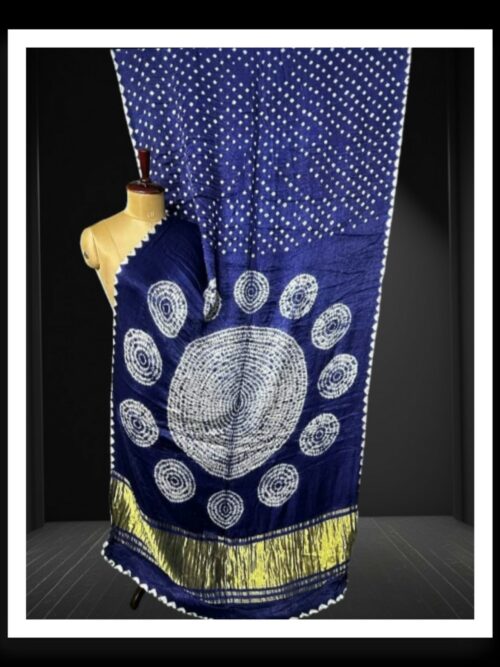 Blue Shibori Bandhej Saree Pure ModalSilk