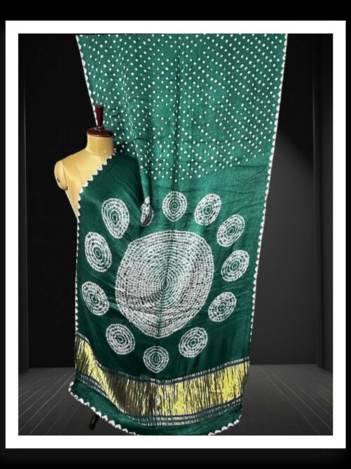 Aqua Shibori Bandhej Saree Pure ModalSilk