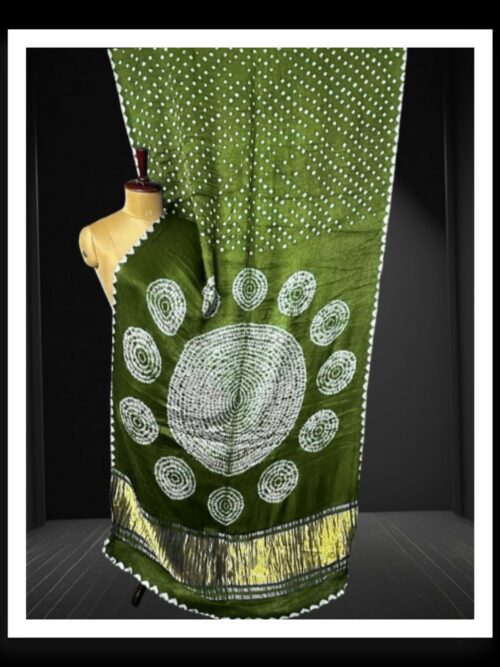 Parrot Shibori Bandhej Saree Pure ModalSilk