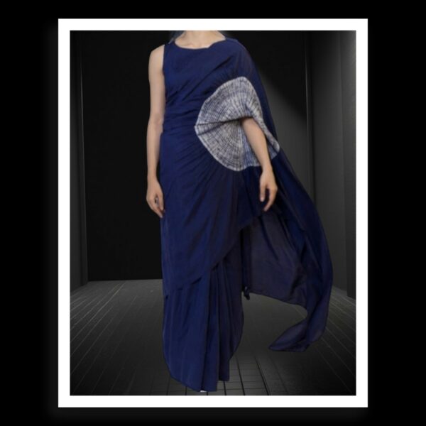 Blue Shibori Saree Tie-Dye Pure ModalSilk