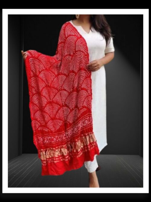 Red WiFi Bandhej Dupatta Pure GajiSilk