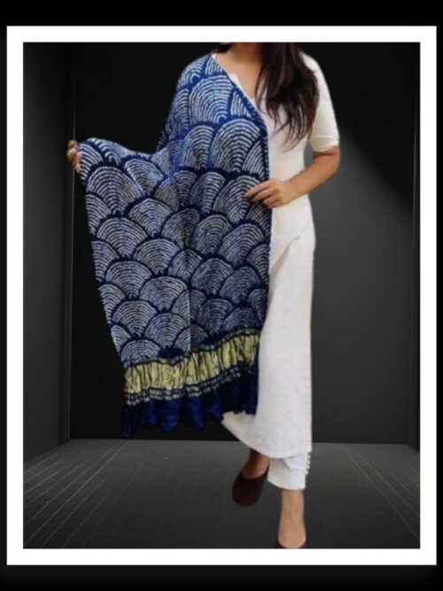 Navy Blue WiFi Bandhej Dupatta Pure GajiSilk