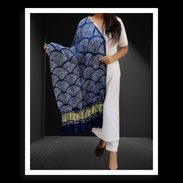 Navy Blue WiFi Bandhej Dupatta Pure GajiSilk