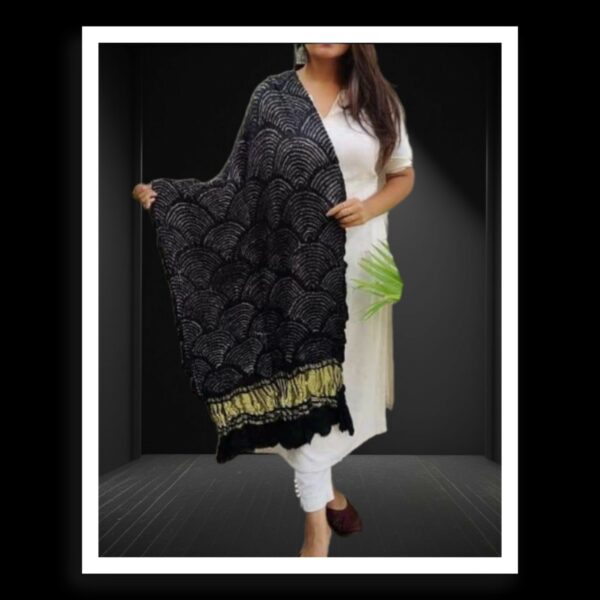 Black WiFi Bandhej Dupatta Pure GajiSilk