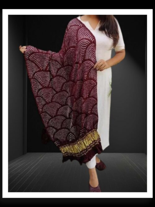 Brown WiFi Bandhej Dupatta Pure GajiSilk